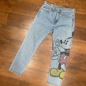 Levi's Light Blue Jeans with Mickey Mouse Graphic